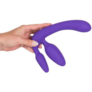 Drie Dubbele Voorbind Dildo - Paars