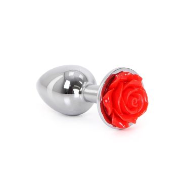 Kiotos Aluminium Buttplug Red Rose - 7 cm