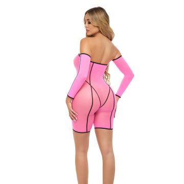 Pink Lipstick Double Vision Bodysuit - Roze