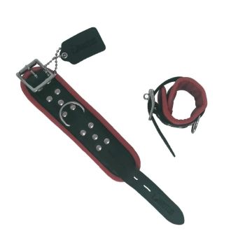 BRUTUS Leren Collar - Zwart/Rood