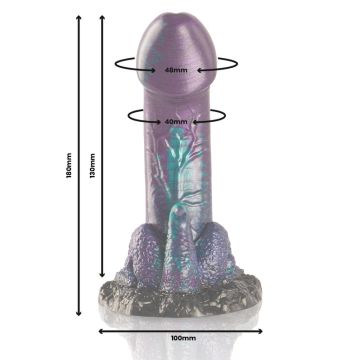 Monster Dildo Basilisk Dubbel Geschubbte Plezier - 18 cm