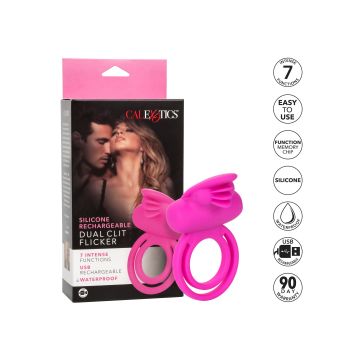Vibrerende Cockring Dual Clit Flicker Enhancer