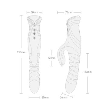Mose 2 Stotende en Verwarmende Rabbit Vibrator - Zalo