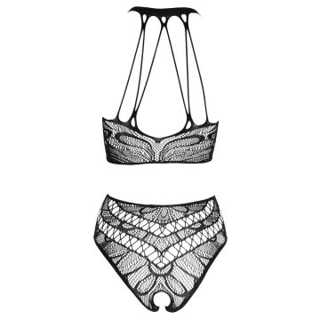 Stijlvolle 2-Delige Lingerie Set Met Netstructuren Zwart