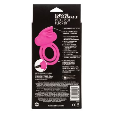 Vibrerende Cockring Dual Clit Flicker Enhancer