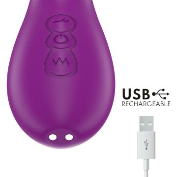Intense Multifunctionele Rabbit Vibrator met Oscillerende Tong Apolo - Paars