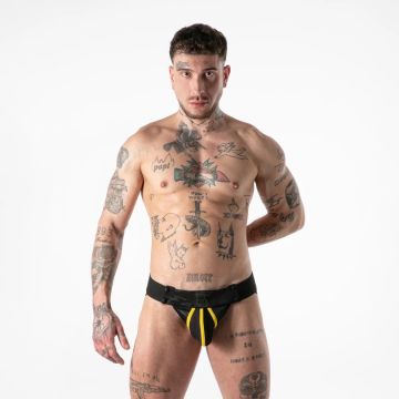 Locker Gear Full Military Access Jockstrap - Zwart/Geel