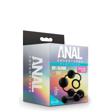 Siliconen Anal Beads Anal Adventures - Zwart