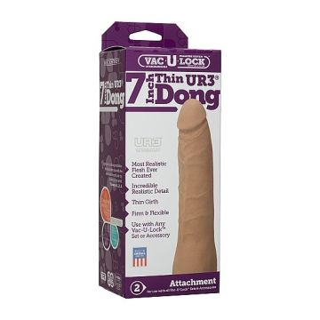 Vac-U-Lock - Dildo 7 Inch - Thin Dong - UR3 - Bruin