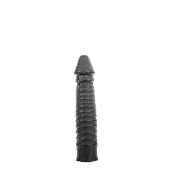Zwarte Grote Dildo Met Geribbelde Schacht