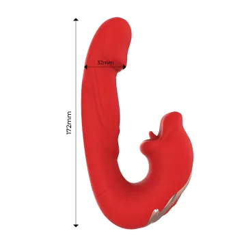 Rabbit Vibrator Met App IY Mouty Biting & Flipping - Rood