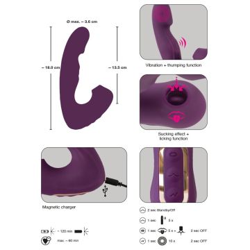 G-spot Vibrator met clitoris stimulator - Paars