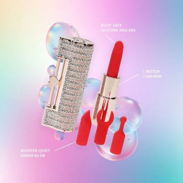 Loveline Lipstick Vibrator met 4 Opzetstukken Angel