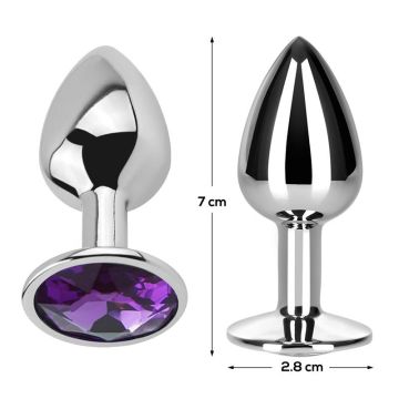 Buttplug Amethist met juweel Paars S
