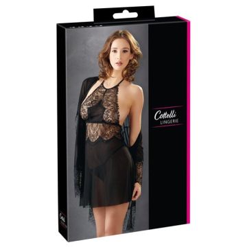 Negligé-Set met Kimono & String - Zwart -27603391021-verp.jpg