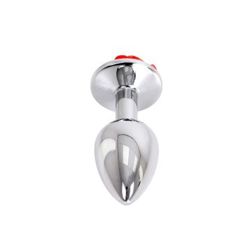 Kiotos Aluminium Buttplug Red Rose - 7 cm