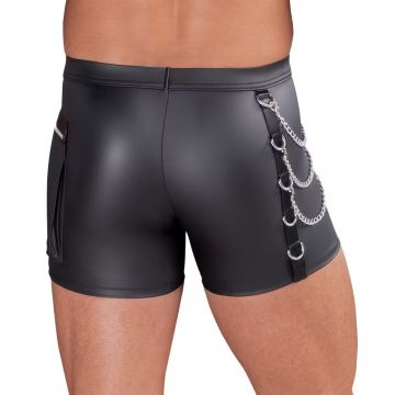 Strakke Shorts met Zilveren Details - Zwart