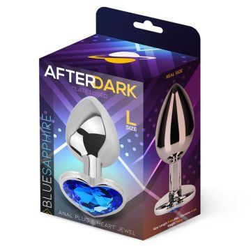 Hartvormige Buttplug Blue Sapphire Maat L