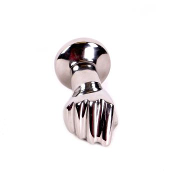 Kiotos RVS Buttplug met Gesloten Vuist en Siersteen Handyman - 8.8 cm