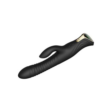 Stotende en Verwarmende Rabbit Vibrator Mose - Zwart
