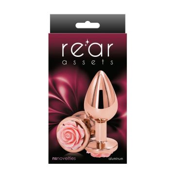 Buttplug met Roze Roos - M