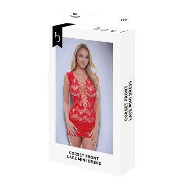 Baci Uitdagende Mini Jurk - Rood