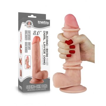 Realistische Dildo Sliding Skin 20.32 cm - Huidskleur
