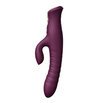 Stotende en Verwarmende Rabbit Vibrator Mose - Paars
