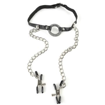 O-Ring Gag met Tepel Klemmen