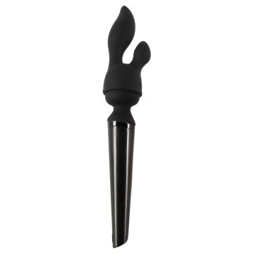 Wand Vibrator met 2 Opzetstukken - Zwart