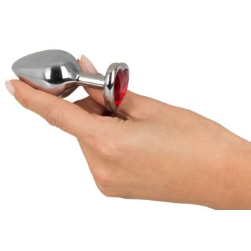 Aluminium Buttplug met Hartjes Diamand