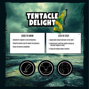 Tentakel Dildo Mythical Mates - Groen/Geel