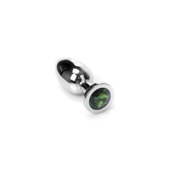 RVS Buttplug met Groen Juweel