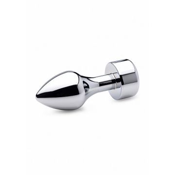 Aluminium Buttplug met Roze Steen - Large