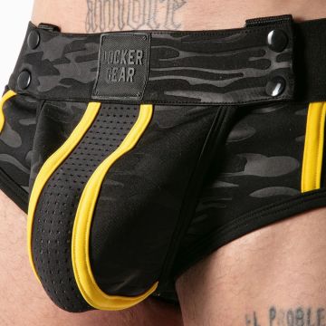 Locker Gear Full Military Access Jock Slip - Zwart/Geel