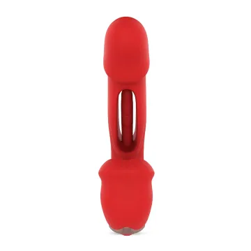 Rabbit Vibrator Met App IY Mouty Biting & Flipping - Rood