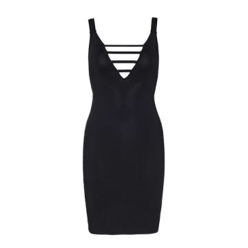 Deep V Mini Jurkje - Zwart