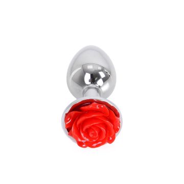 Kiotos Aluminium Buttplug Red Rose - 7 cm