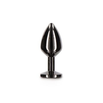 Buttplug With Diamond Jewel M - Zwart