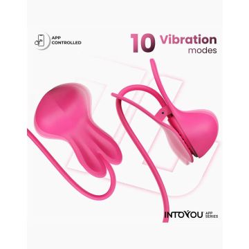 Tickly Tepelklemmen met Ketting - Roze