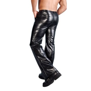 Zwarte imitatieleren broek