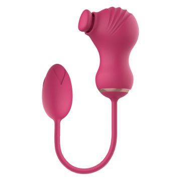 Flexibele Dual Stimulator met Vibrerend Ei - Roze