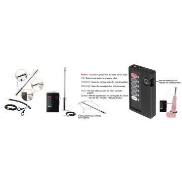 Penis Plug & Cockring Set shock and Vibration - L