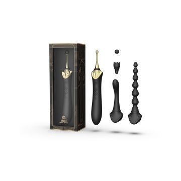 Bess 2 Verwarmende Clitoris Massager met 4 Opzetstukken - Zwart