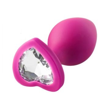 Buttplug Set met Hart Siersteen - Roze