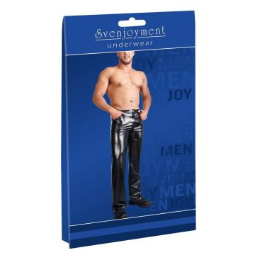 Zwarte imitatieleren broek