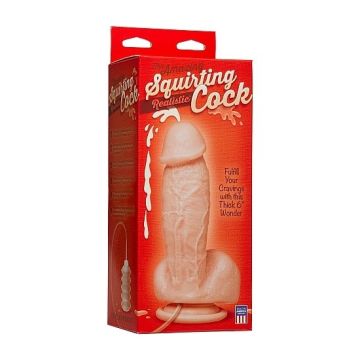 Spuitende Dildo met Dikke Balzak - Huidskleur