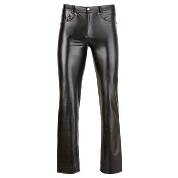 Zwarte imitatieleren broek