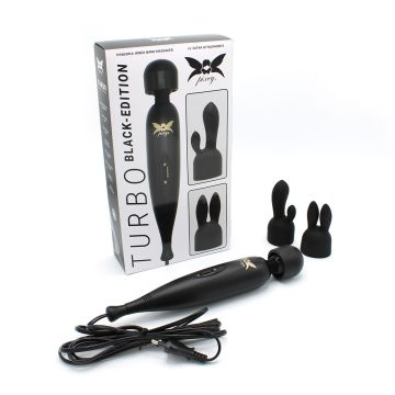 Wand Vibrator Black Edition Met 2 opzetstukjes