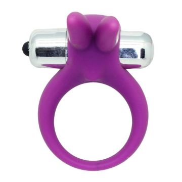 Rekbare Cockring met Bullet - Paars